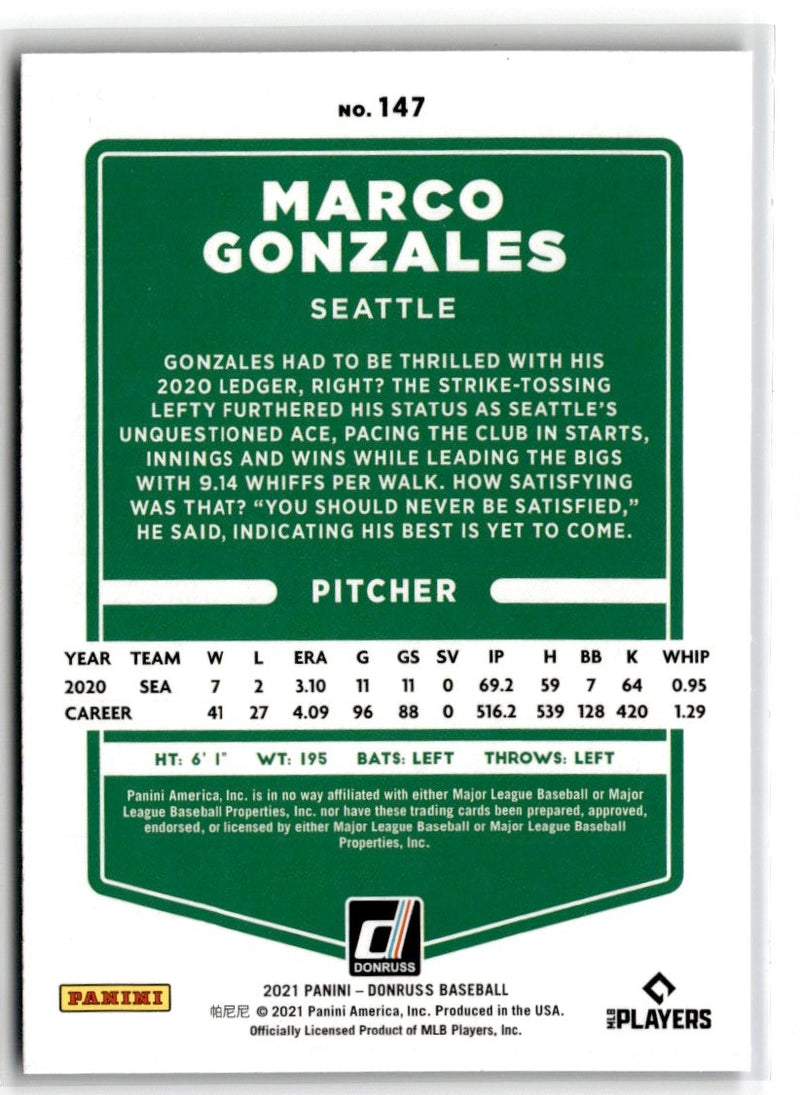2021 Donruss Holo Blue Marco Gonzales