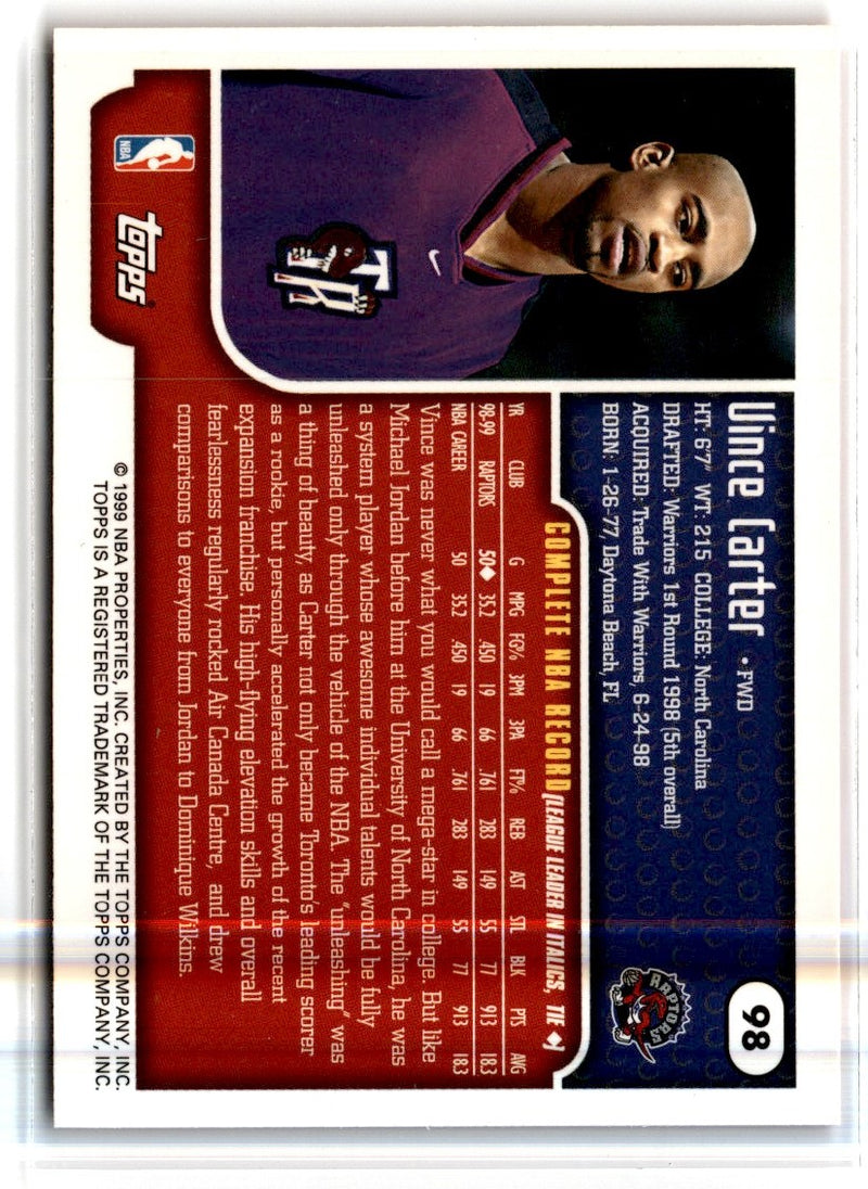 1999 Topps Vince Carter