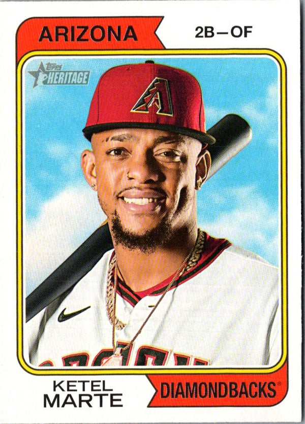 2023 Topps Heritage Red Border Ketel Marte #369