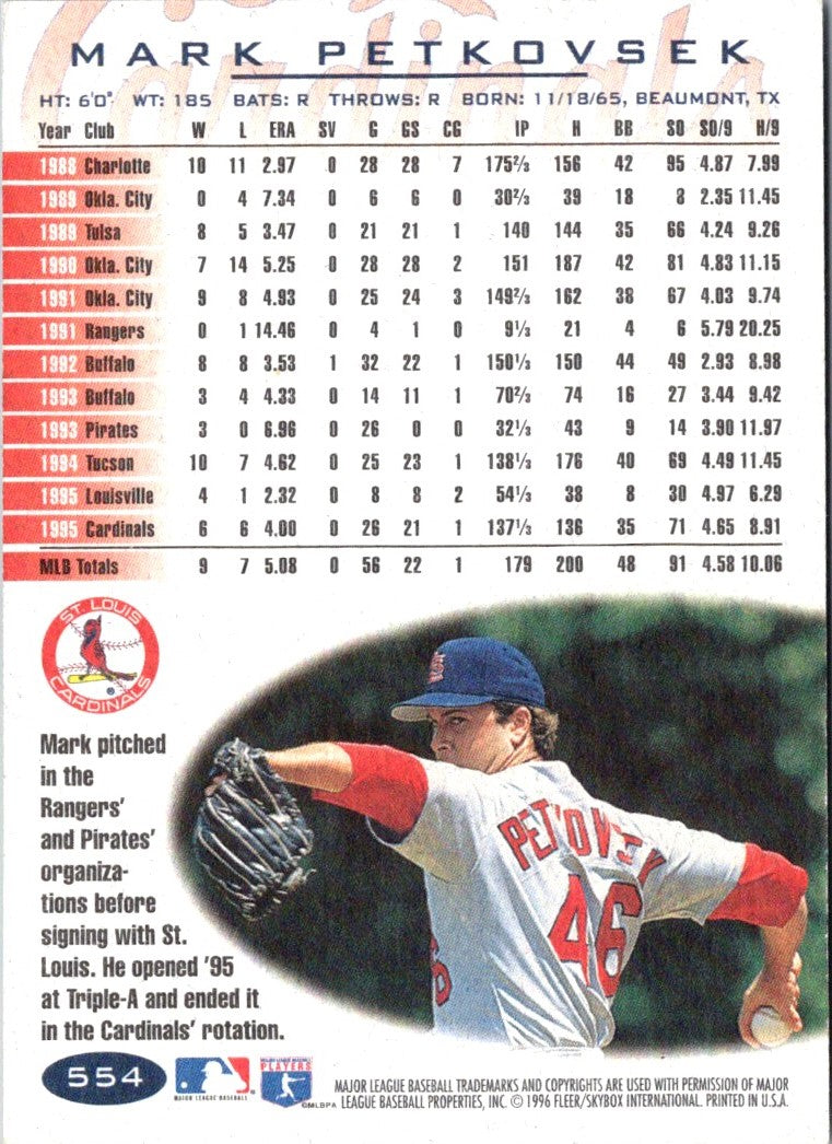 1996 Fleer Mark Petkovsek