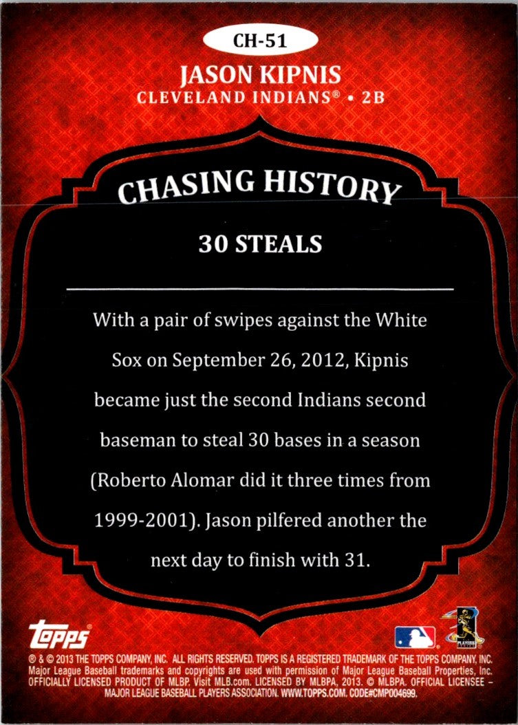 2013 Topps Chasing History Jason Kipnis