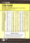 1986 Fleer Update Tom Hume