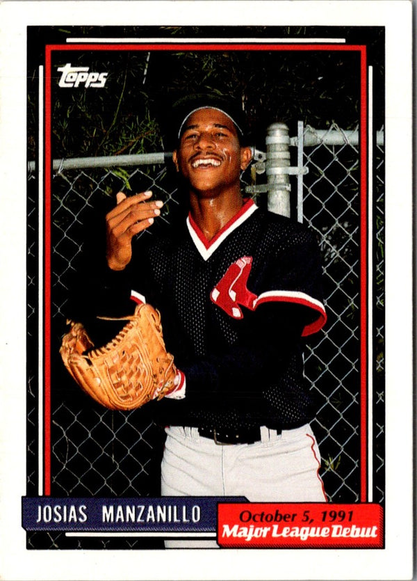 1992 Topps Major League Debut 1991 Josias Manzanillo #116