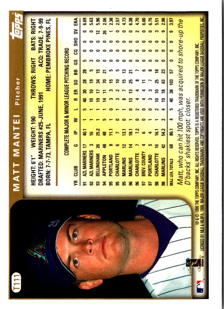 1999 Topps Traded Rookies Matt Mantei