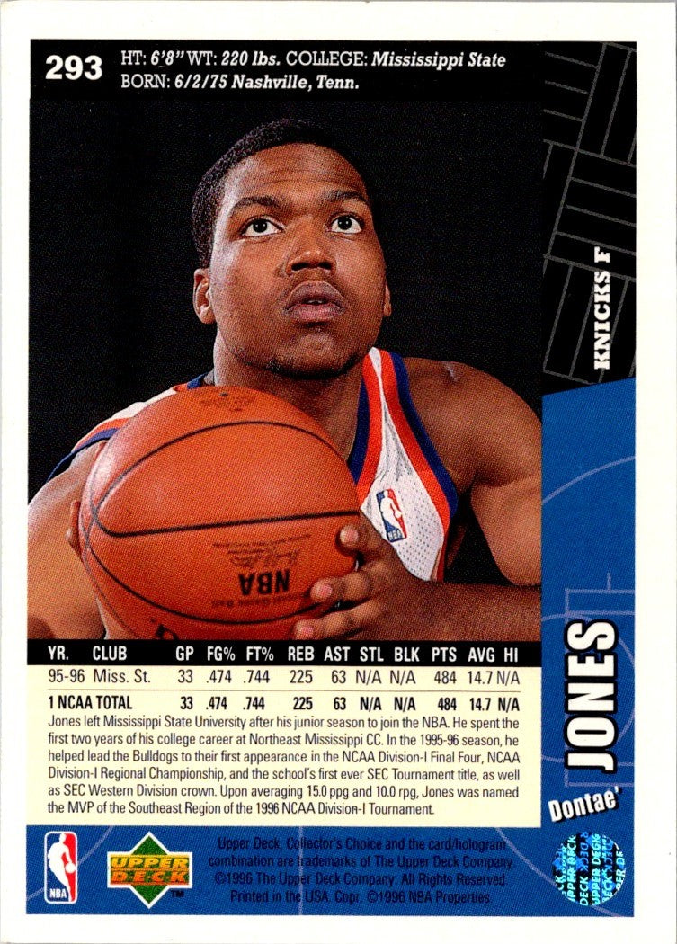 1996 Collector's Choice Dontae' Jones