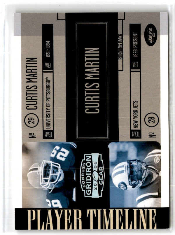 2006 Donruss Gridiron Gear Player Timeline Silver Curtis Martin #PT-35 161/250