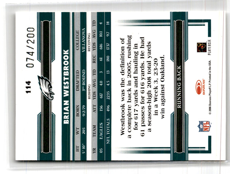 2006 Donruss Threads Retail Blue Brian Westbrook