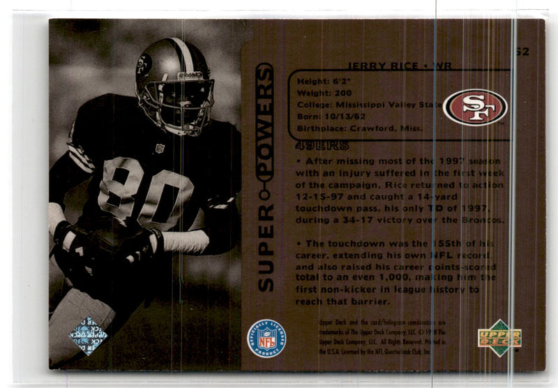 1997 Upper Deck NFL Stars A Cut Above Jerry Rice