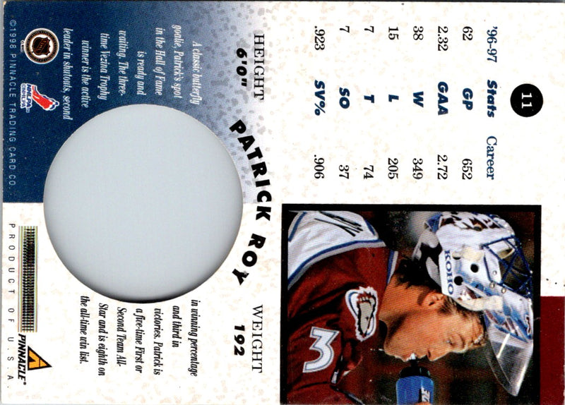 1997 Pinnacle Mint Collection Patrick Roy