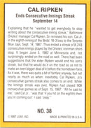 1987 Donruss Highlights Cal Ripken