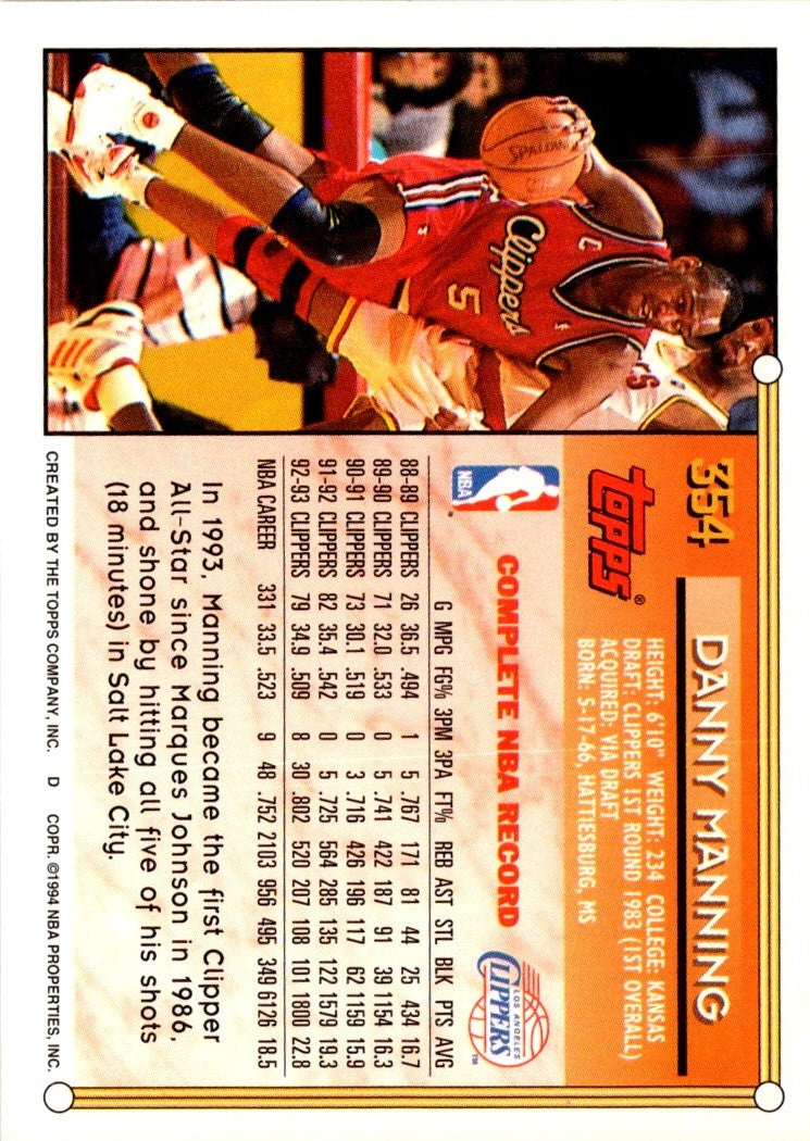 1993 Topps Danny Manning