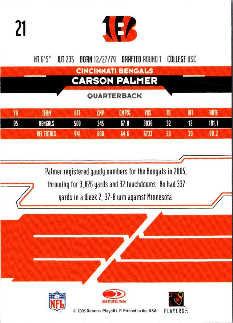 2006 Leaf Rookies & Stars Carson Palmer