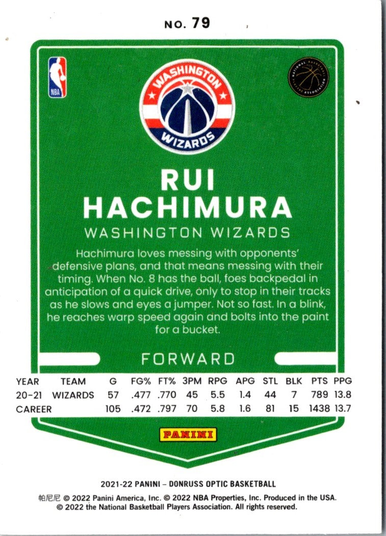 2021 Donruss Optic Red Rui Hachimura