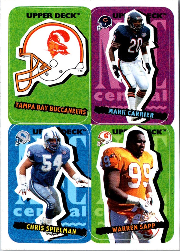 1995 Collector's Choice Update Stick-Ums Tampa Bay Buccaneers/Mark Carrier/Chris Spielman/Warren Sapp #50