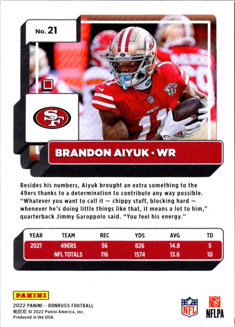 2022 Donruss Red Press Proof Brandon Aiyuk