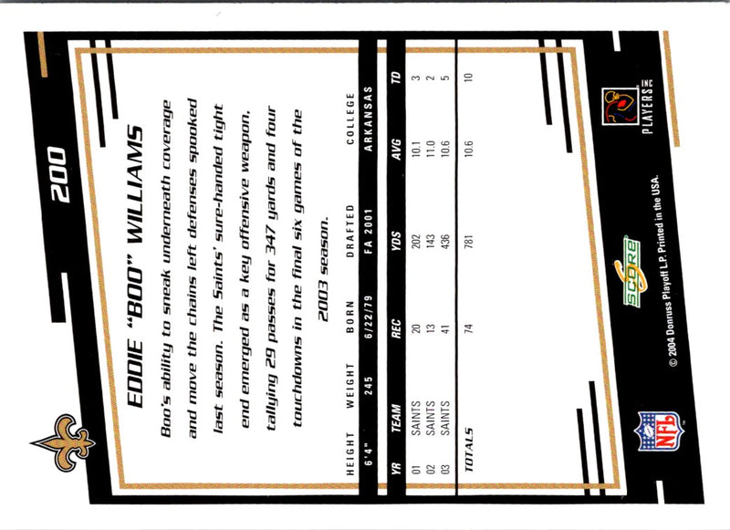 2004 Score Boo Williams