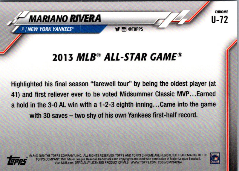 2020 Topps Chrome Update Mariano Rivera