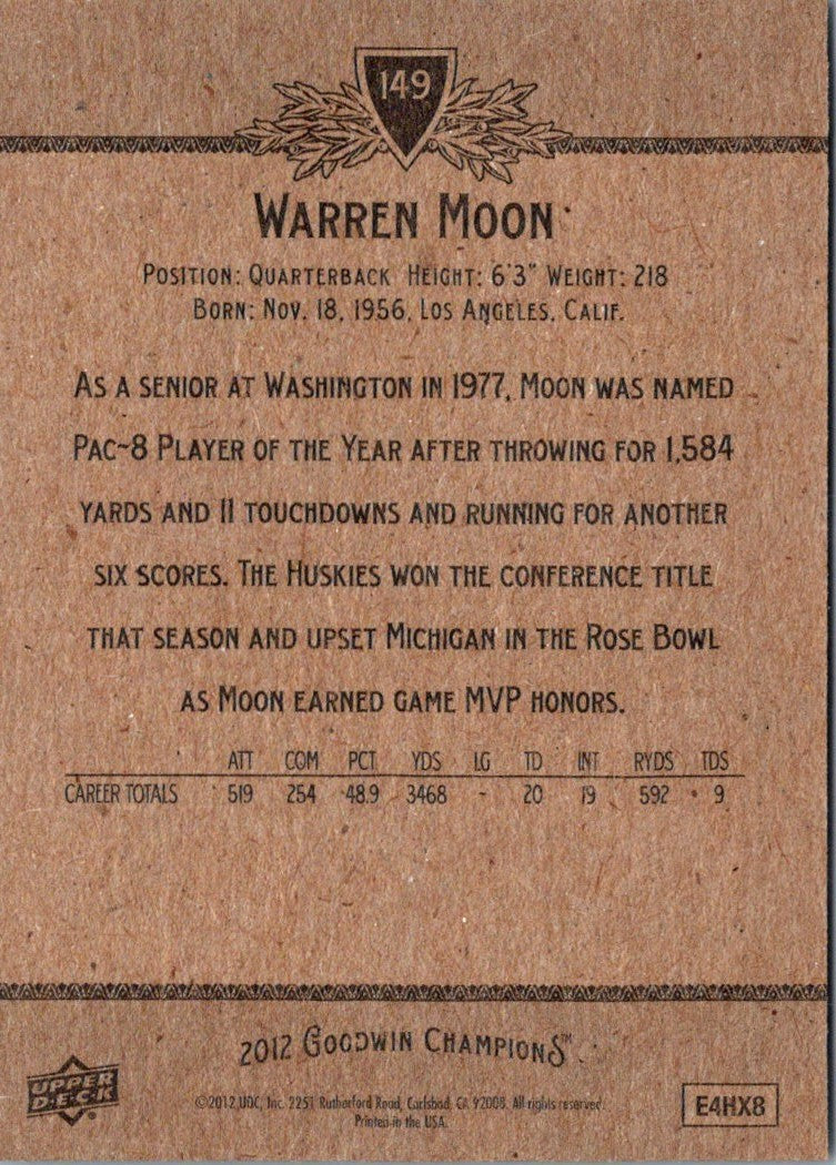 2012 Upper Deck Warren Moon