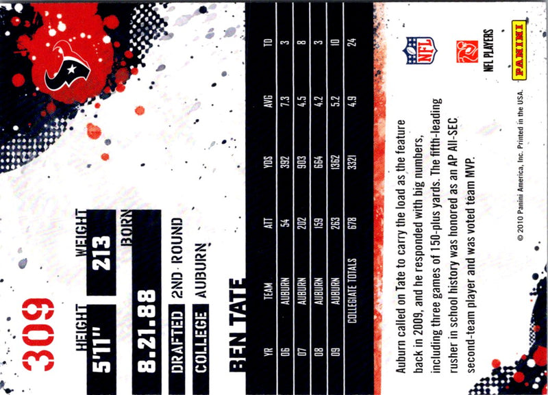 2010 Score Ben Tate