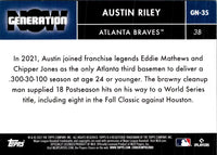 2022 Topps Generation Now Blue Austin Riley #GN-35