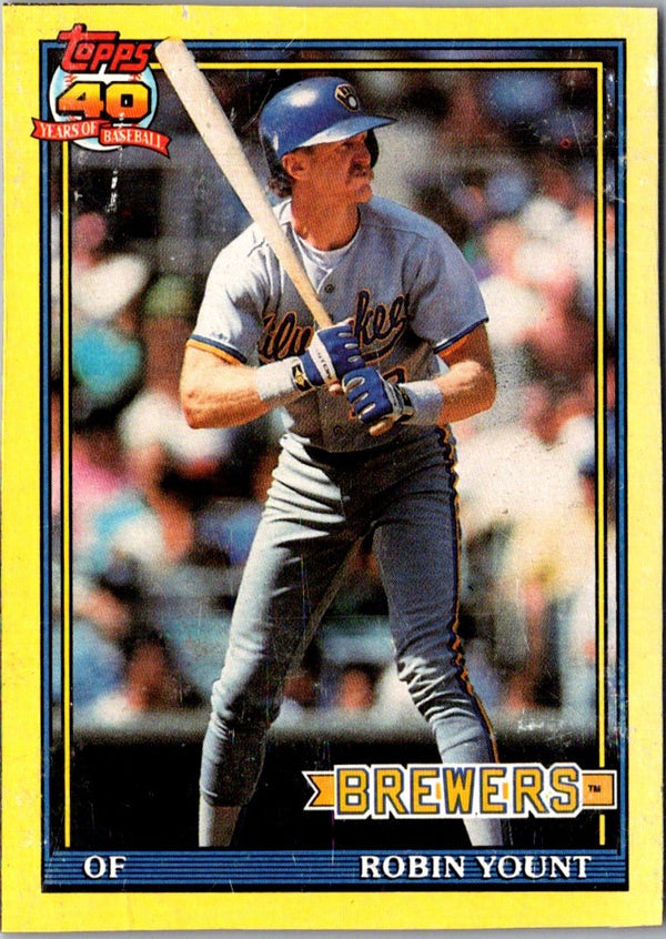 1991 Topps Wax Box Cards Robin Yount #P