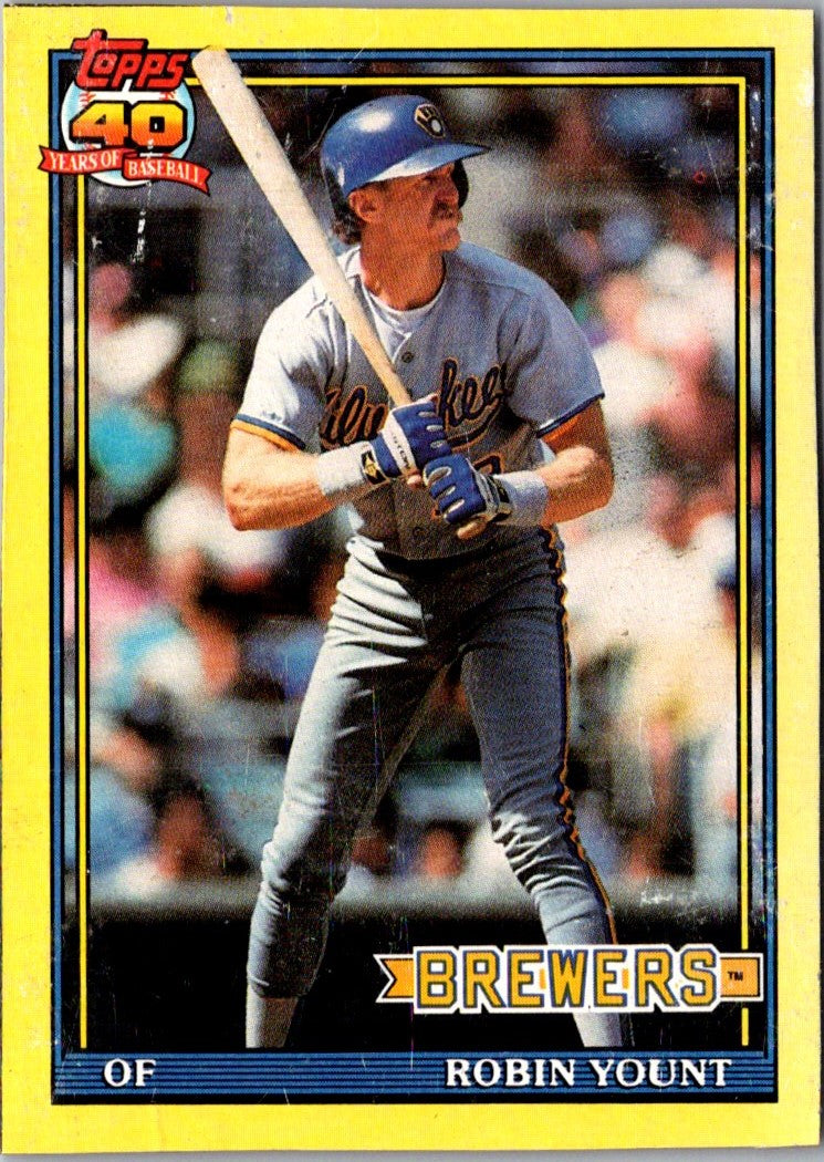 1991 Topps Wax Box Cards Robin Yount