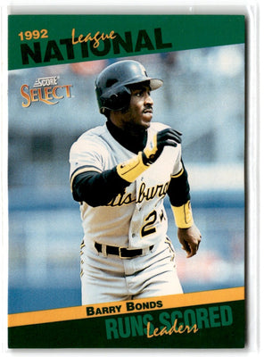 1993 Score Select Stat Leaders Barry Bonds #40