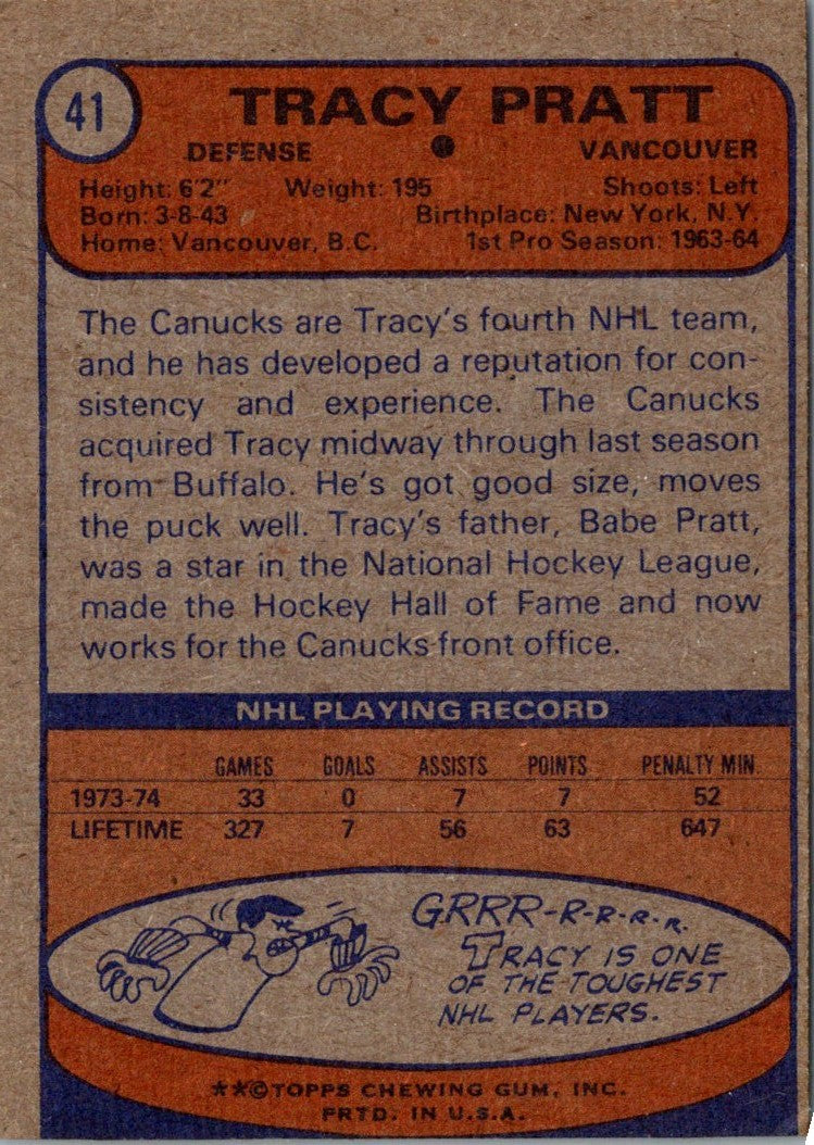 1974 O-Pee-Chee Tracy Pratt