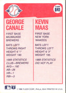 1990 Fleer George Canale/Kevin Maas
