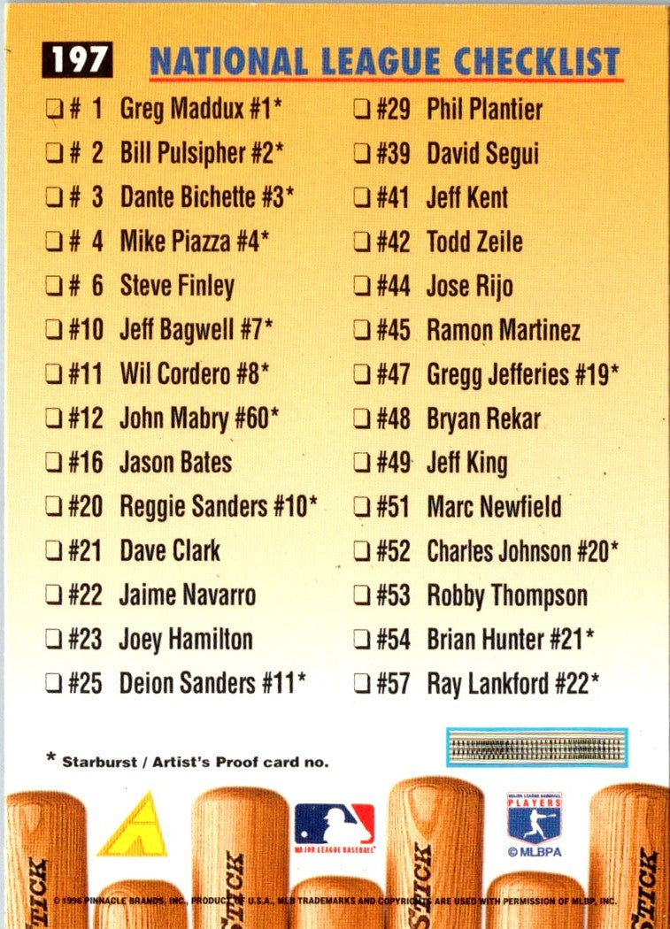 1996 Pinnacle Jeff Bagwell