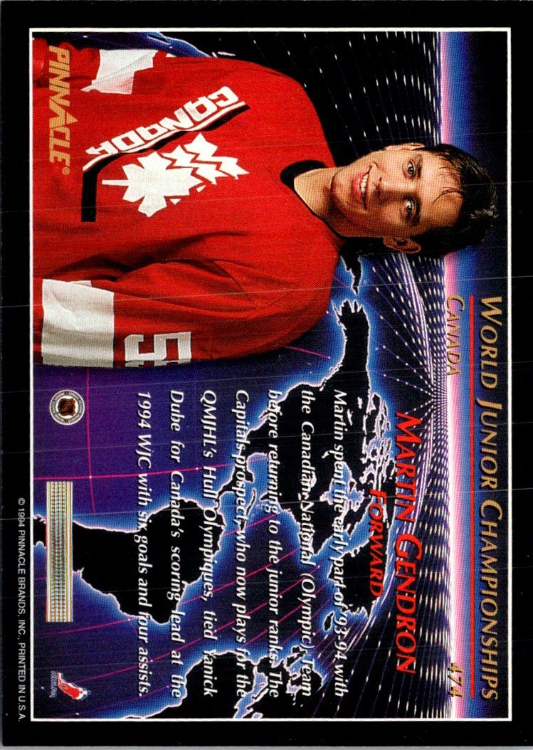 1993 Pinnacle Canadian Martin Gendron