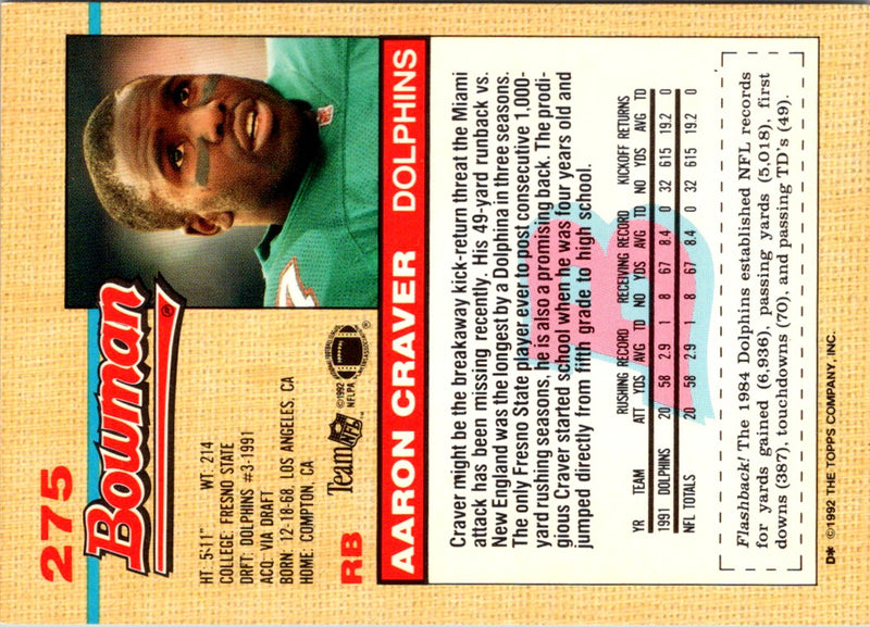 1992 Bowman Aaron Craver