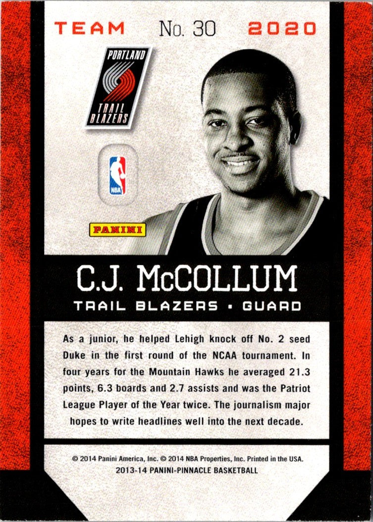 2013 Pinnacle Team 2020 Artist's Proofs Red C.J. McCollum