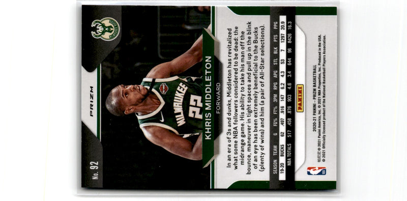 2020 Panini Prizm Prizms Khris Middleton