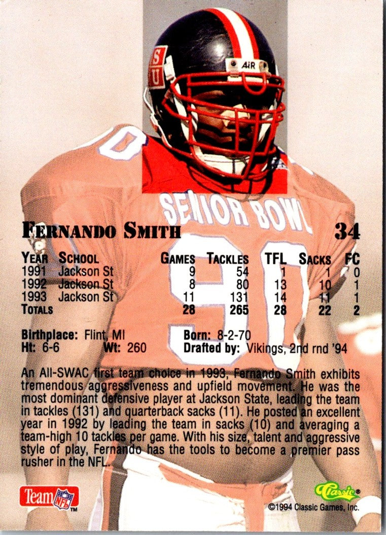 1994 Classic NFL Draft Fernando Smith