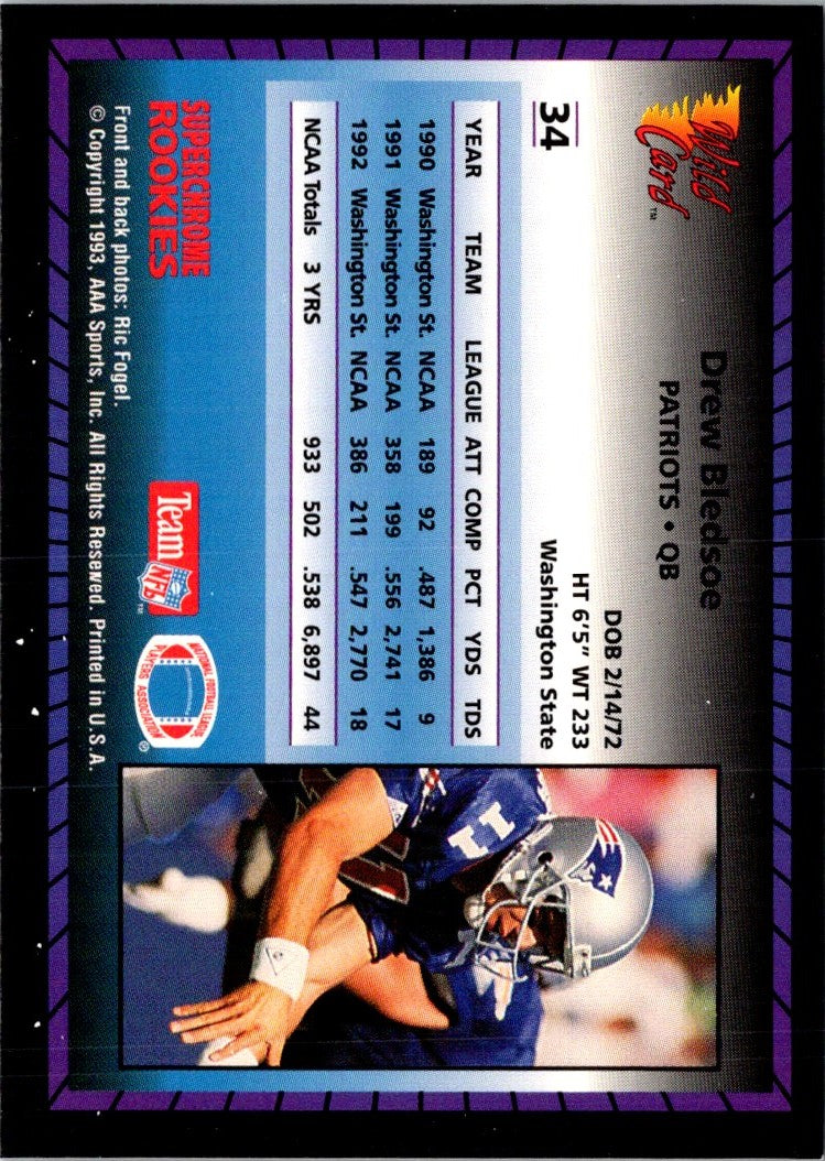 1993 Wild Card Superchrome Rookies Drew Bledsoe