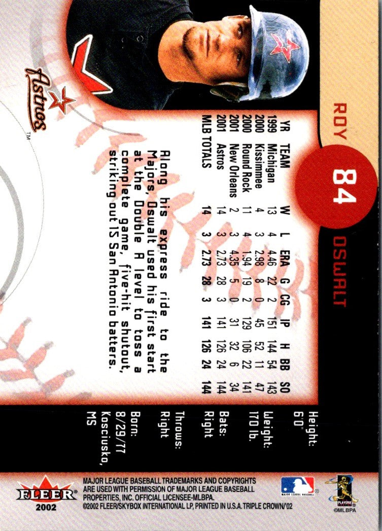 2002 Fleer Triple Crown Roy Oswalt