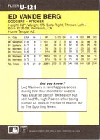 1986 Fleer Update Ed Vande Berg #U-121