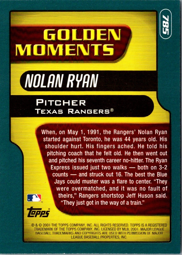 2001 Topps Nolan Ryan