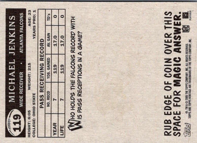 2005 Topps Heritage Michael Jenkins