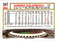1992 Topps Traded Andres Galarraga #36T