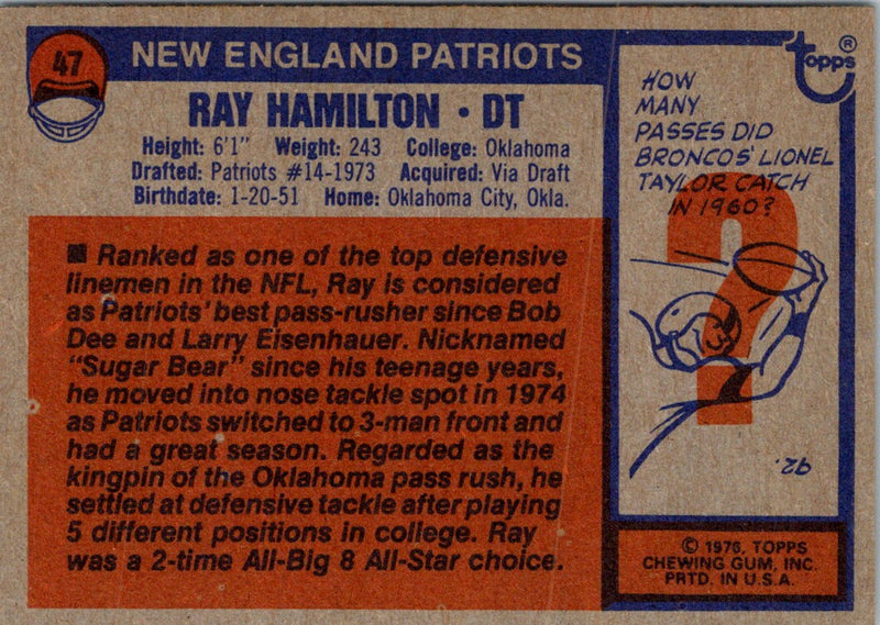 1976 Topps Ray Hamilton