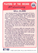1990 Fleer Will Clark