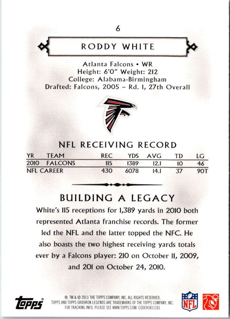 2011 Topps Gridiron Legends Roddy White