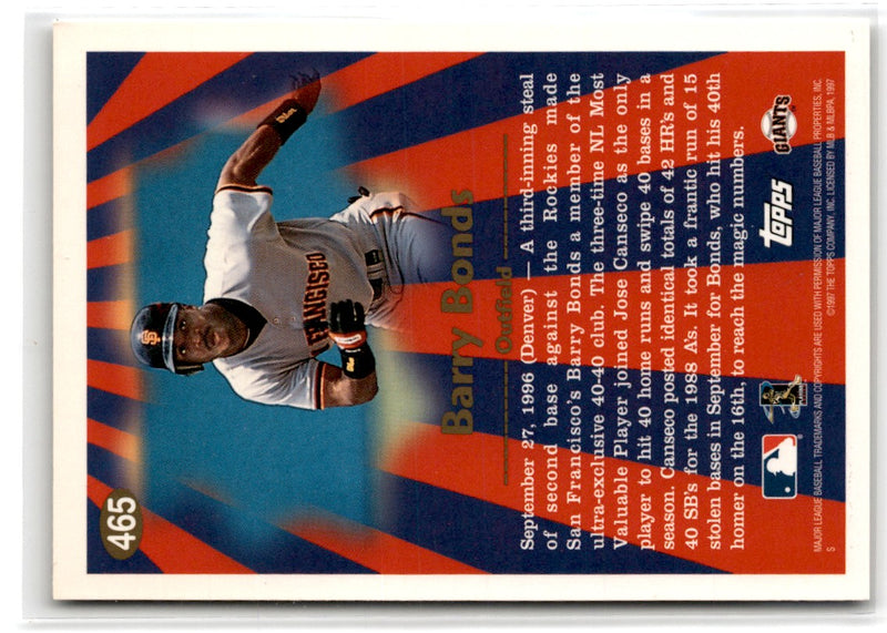 1997 Topps Barry Bonds