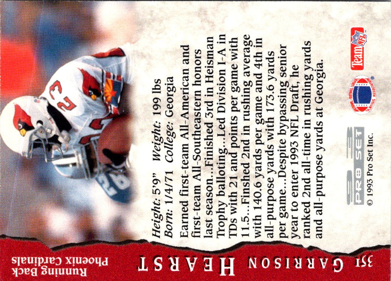 1993 Pro Set Garrison Hearst