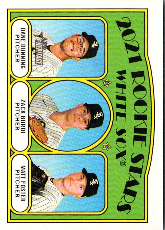 2021 Topps Heritage 2021 Rookie Stars - White Sox - Matt Foster/Dane Dunning/Zack Burdi PR50 #208