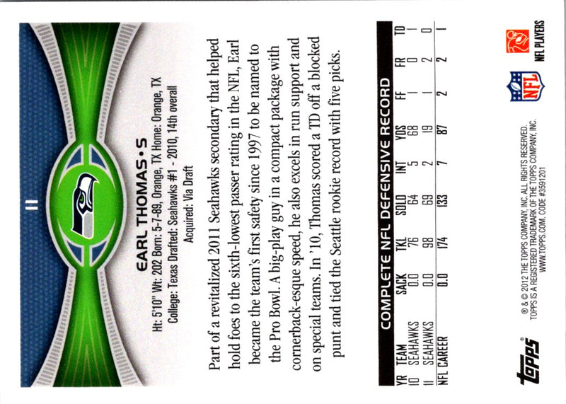 2010 Topps Earl Thomas