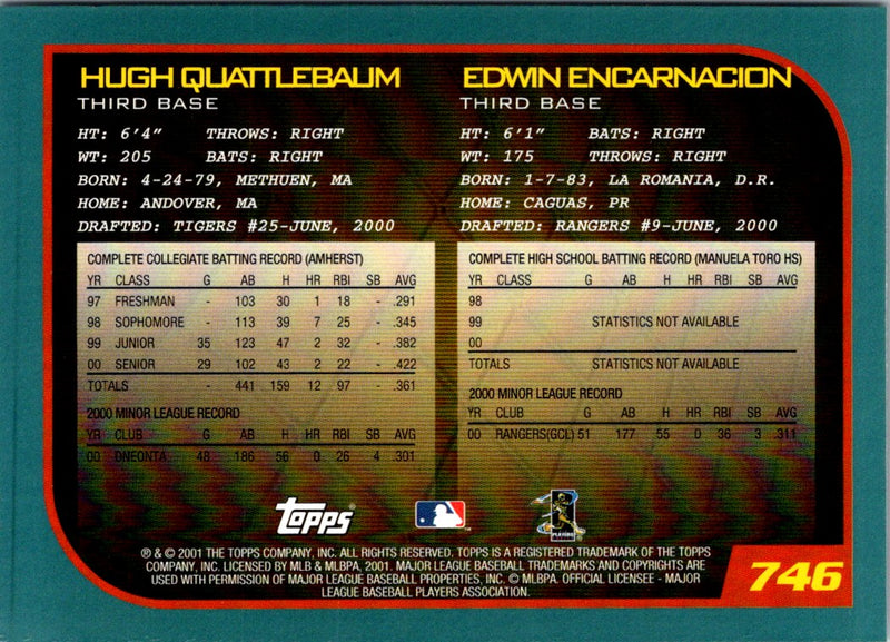 2001 Topps Hugh Quattlebaum/Edwin Encarnacion