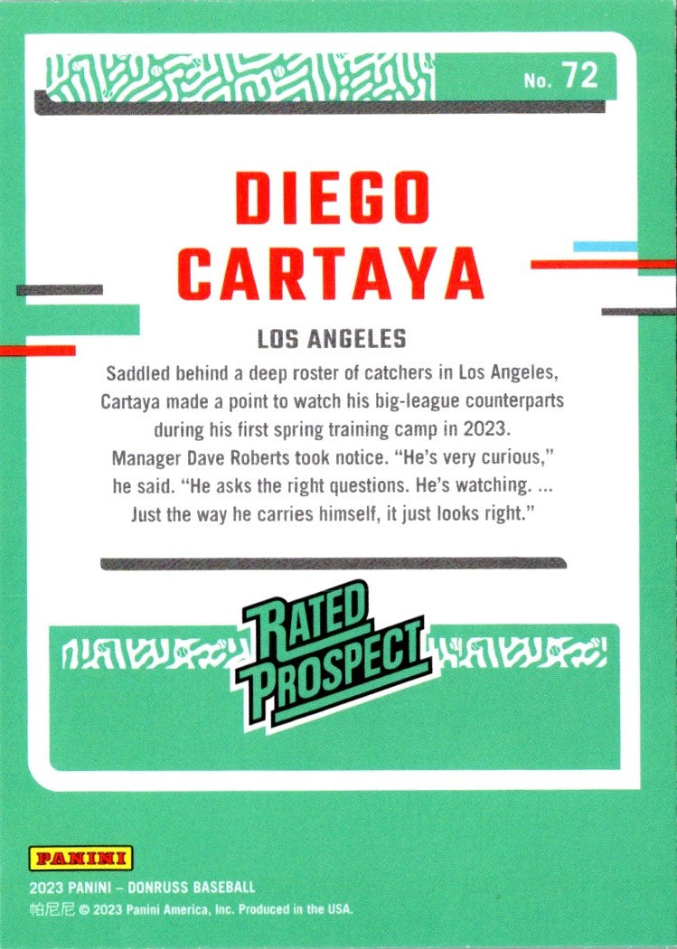 2023 Donruss Holo Blue Diego Cartaya